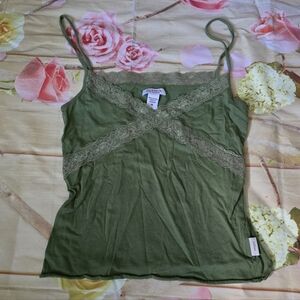 Hollister Green Lace Trim Camisole